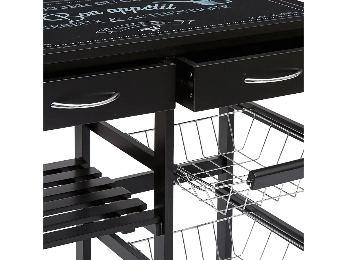 Desserte de Cuisine "Gustaf" 81cm Noir