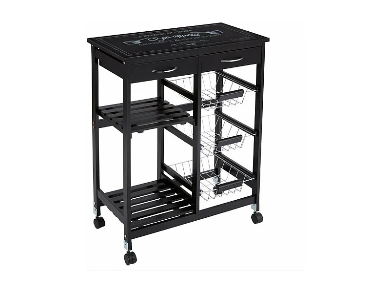 Desserte de Cuisine "Gustaf" 81cm Noir