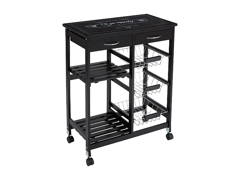 Desserte de Cuisine "Gustaf" 81cm Noir