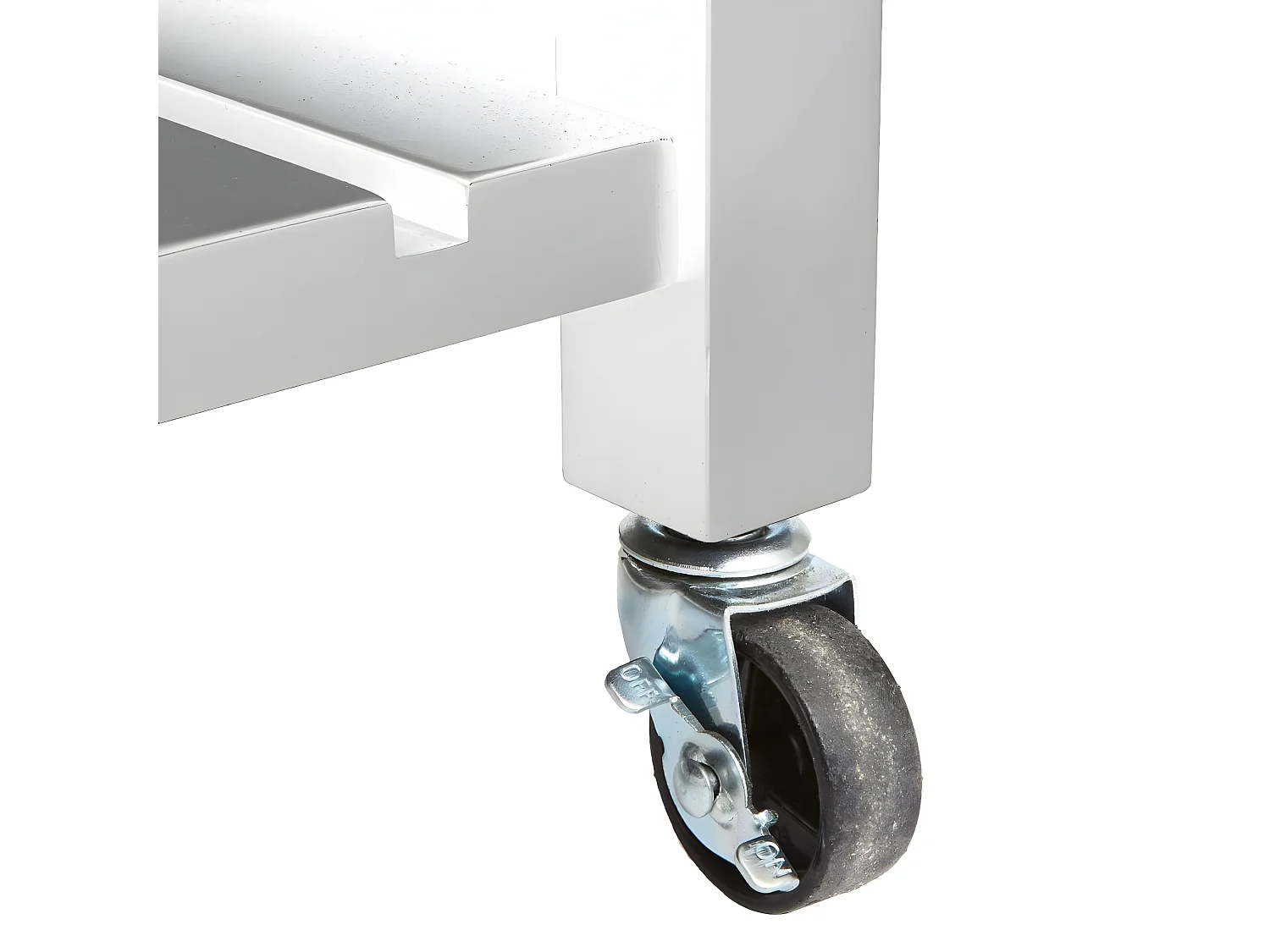 Meuble Desserte de cuisine roulante en Bois Blanc et Naturel H 87 cm