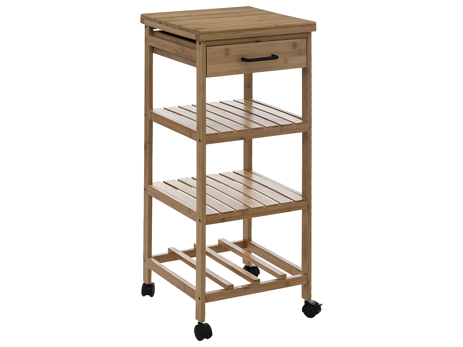 Desserte roulante de cuisine en Bambou H 90 cm
