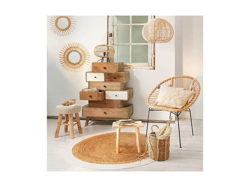 Commode Design 8 Tiroirs  "Koval" 107cm Naturel