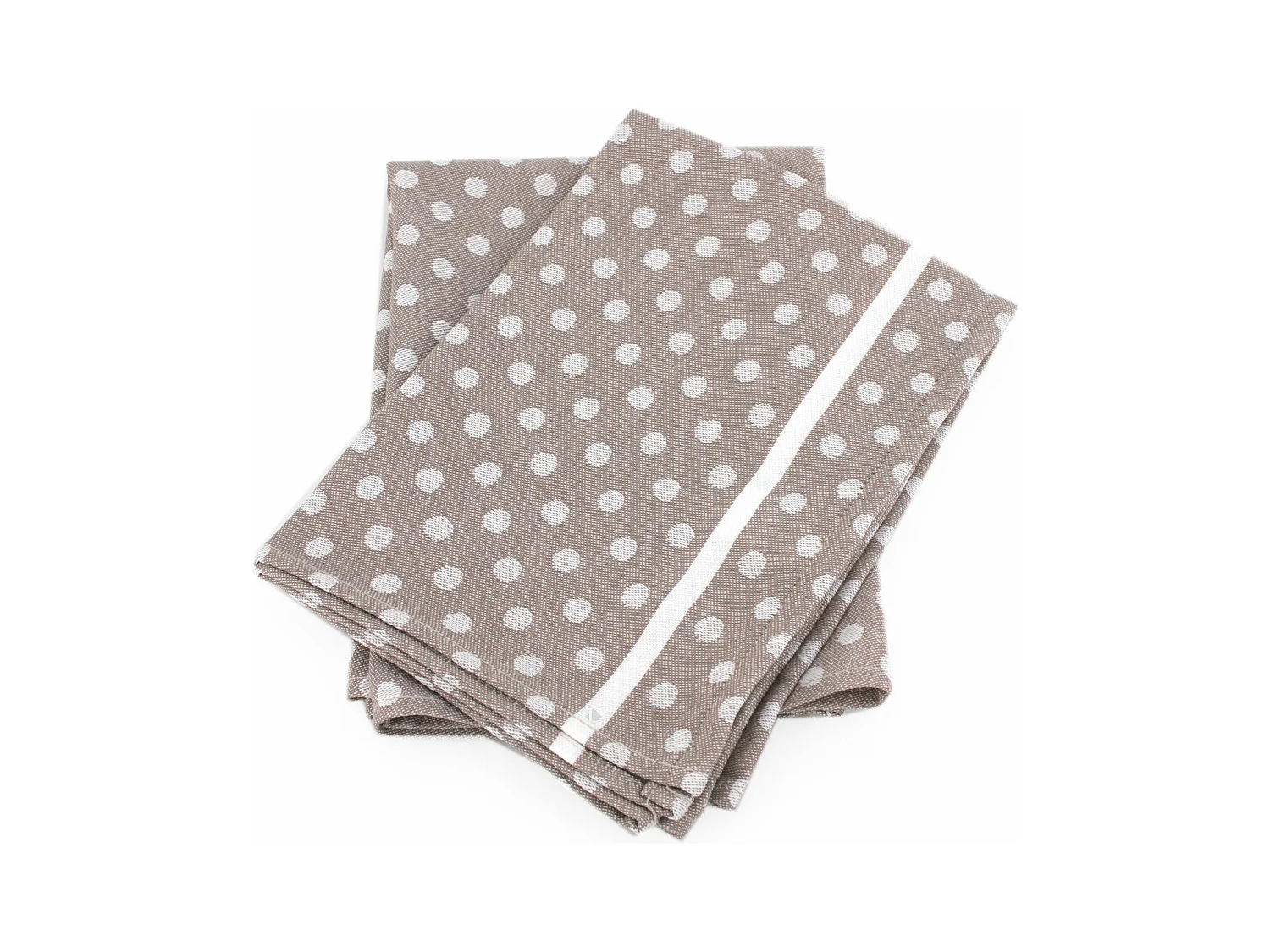 Lot de 2 torchons de cuisine toile 50x70 cm DOTS marron