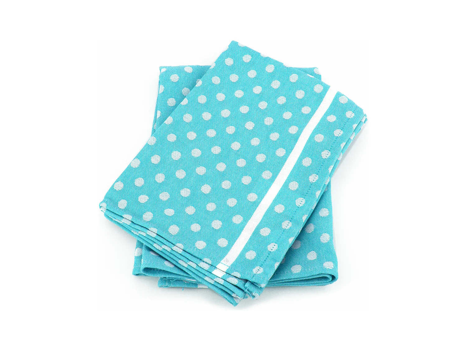 Lot de 2 torchons de cuisine toile 50x70 cm DOTS bleu