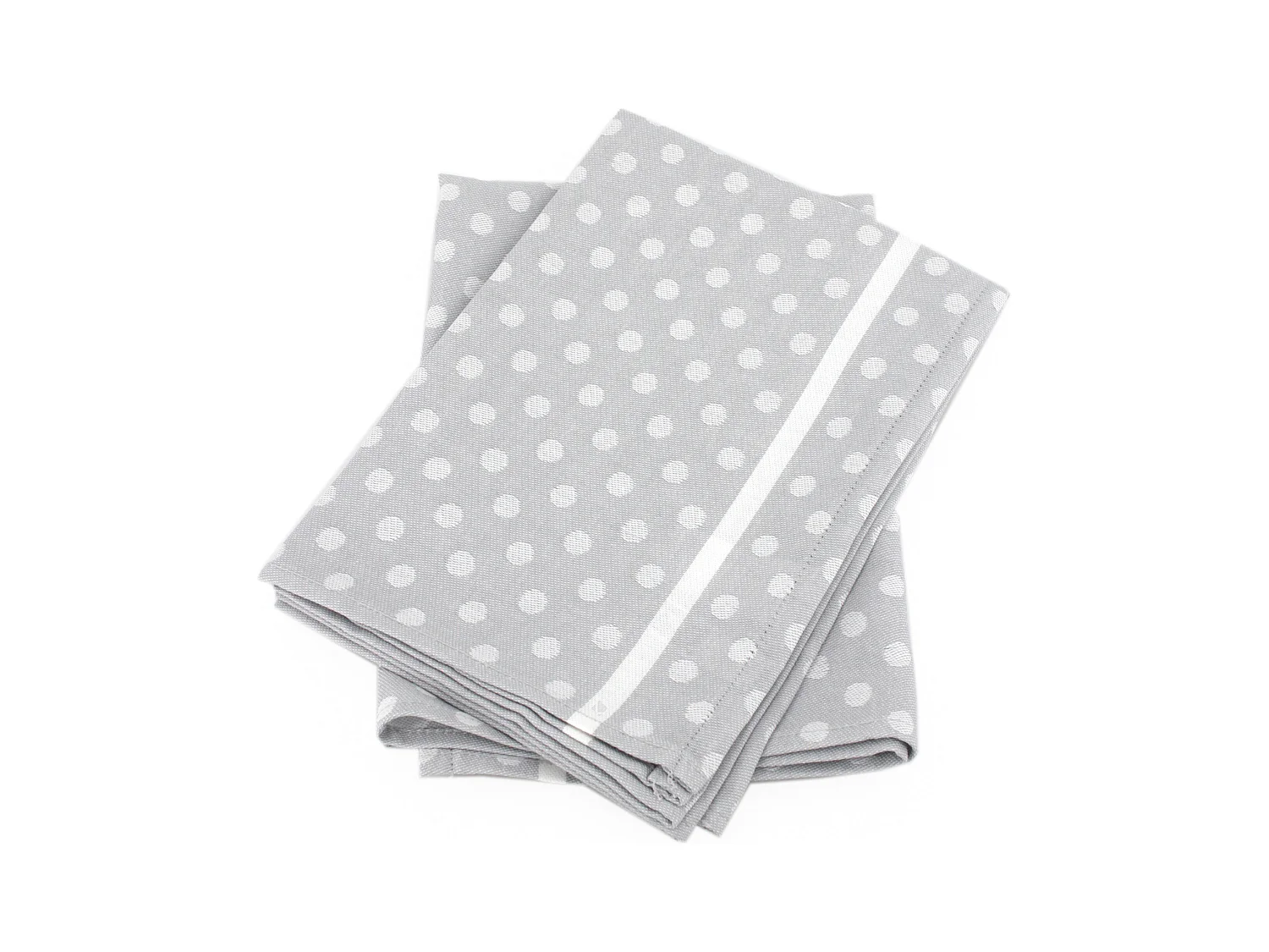 Lot de 2 torchons de cuisine toile 50x70 cm DOTS gris