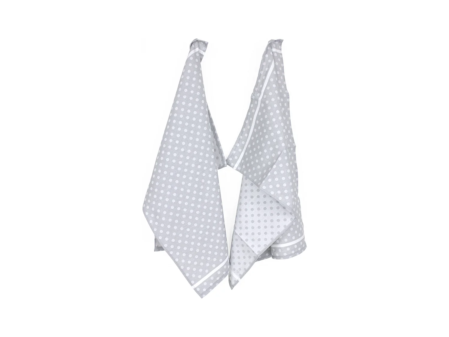 Lot de 2 torchons de cuisine toile 50x70 cm DOTS gris