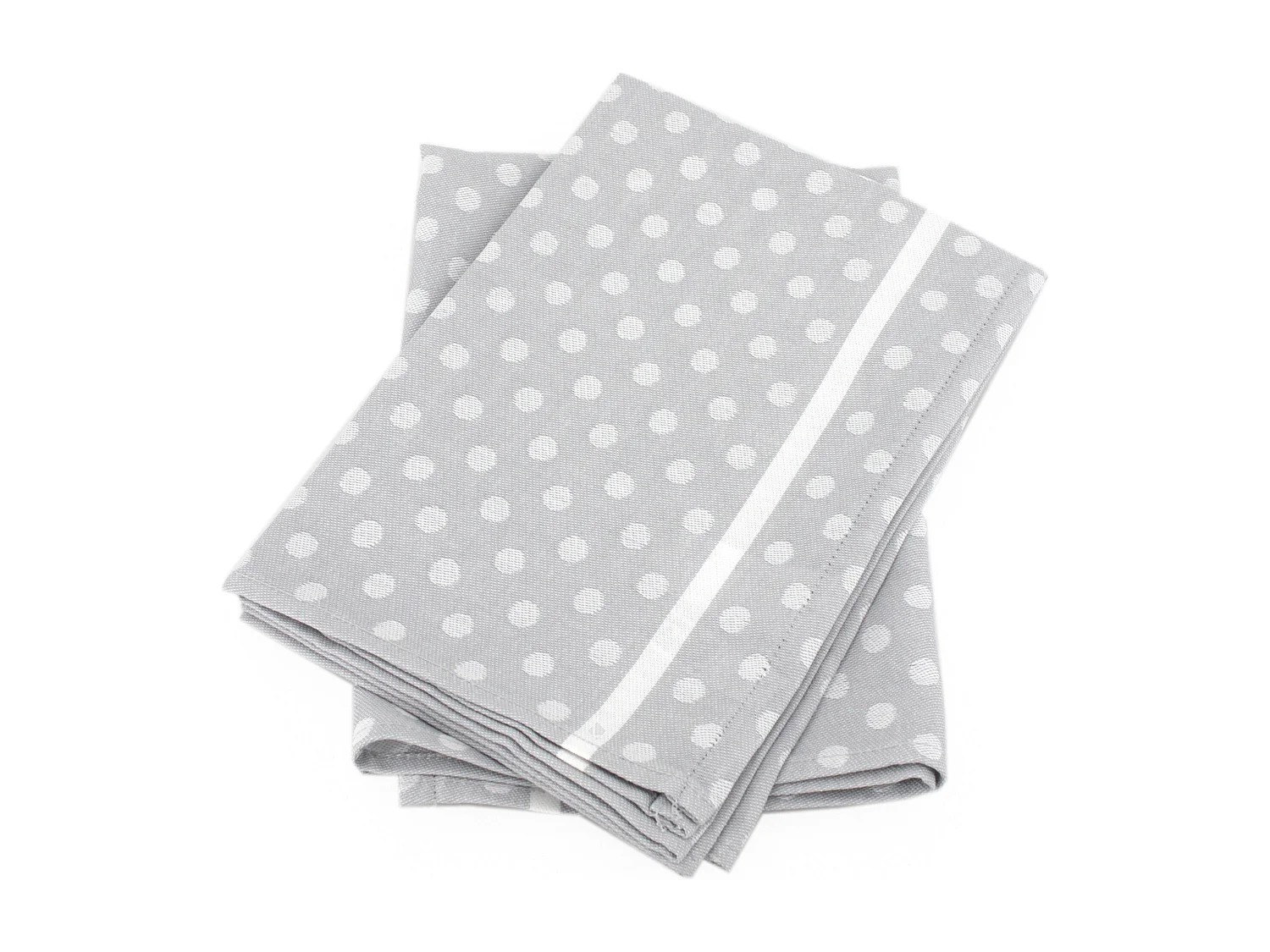 Lot de 2 torchons de cuisine toile 50x70 cm DOTS gris