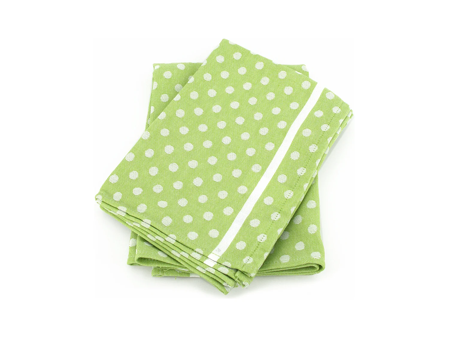 Lot de 2 torchons de cuisine toile 50x70 cm DOTS vert