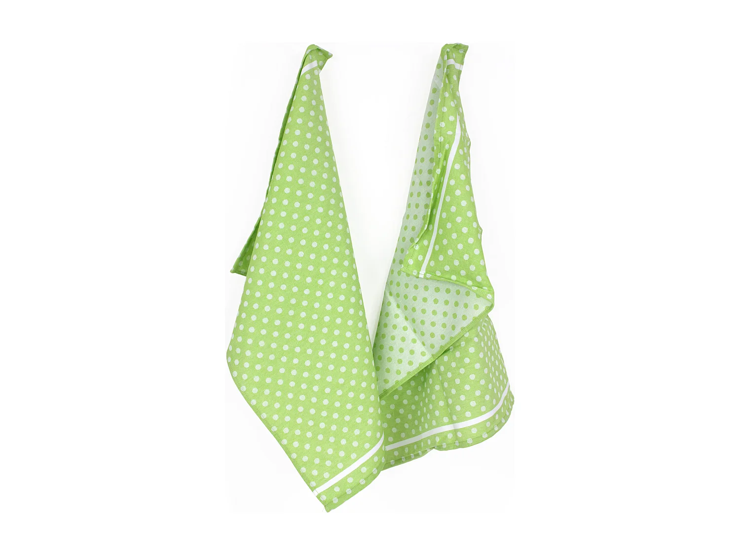 Lot de 2 torchons de cuisine toile 50x70 cm DOTS vert