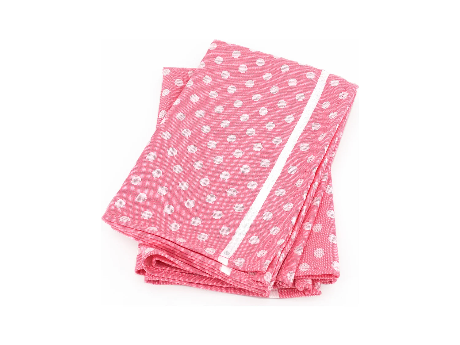 Lot de 2 torchons de cuisine toile 50x70 cm DOTS rose