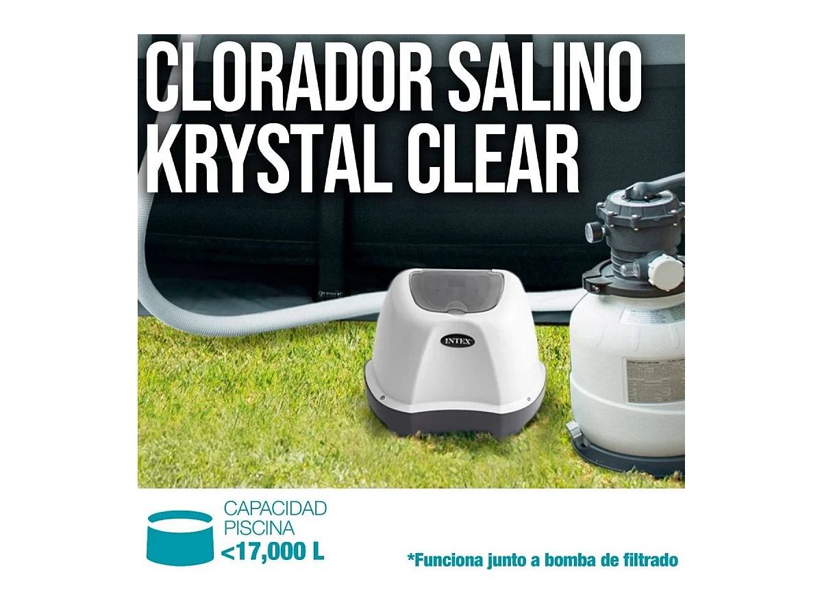 Clorador salino Intex Saltwater System QS400 4g/h para piscinas de hasta 17000L blanco