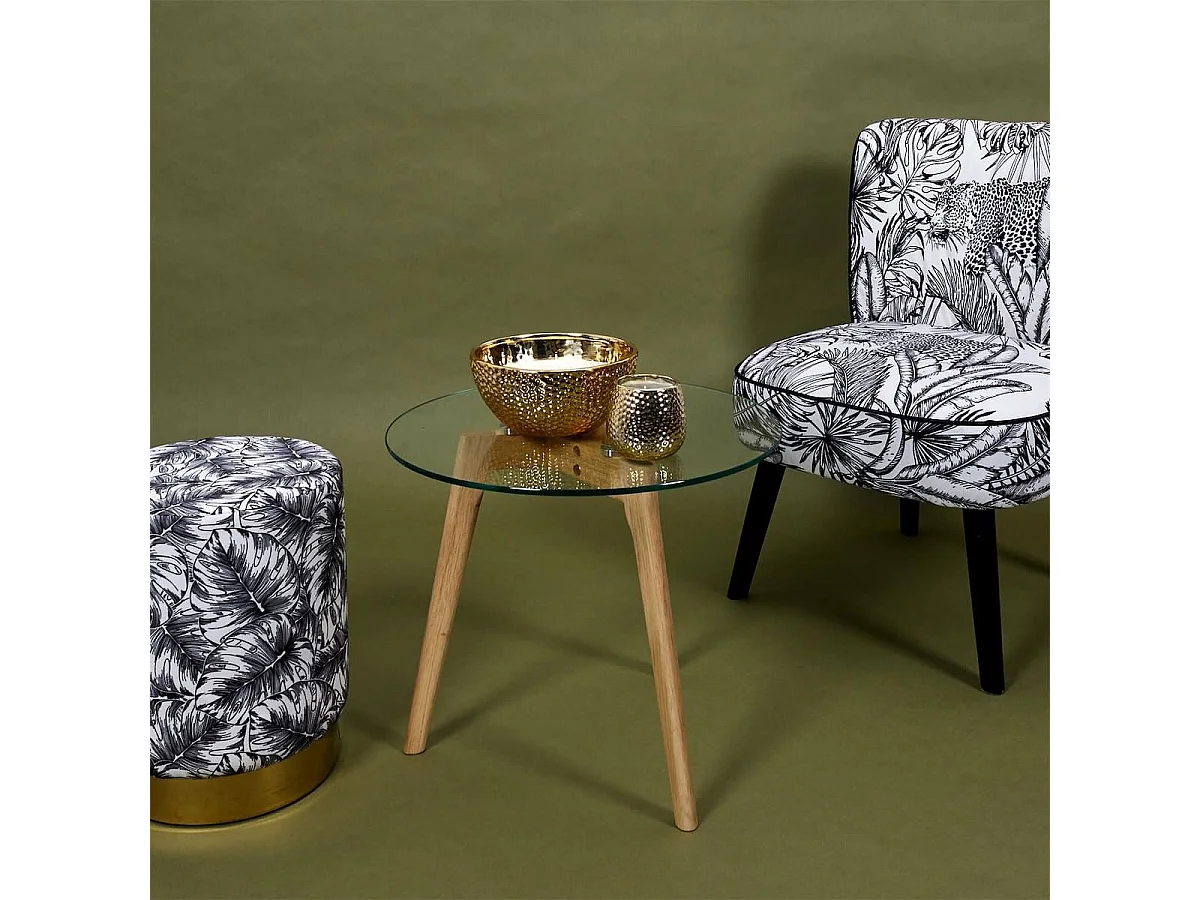 GLASS - Lot de 2 Tables Gigognes Rondes Verre Trempé