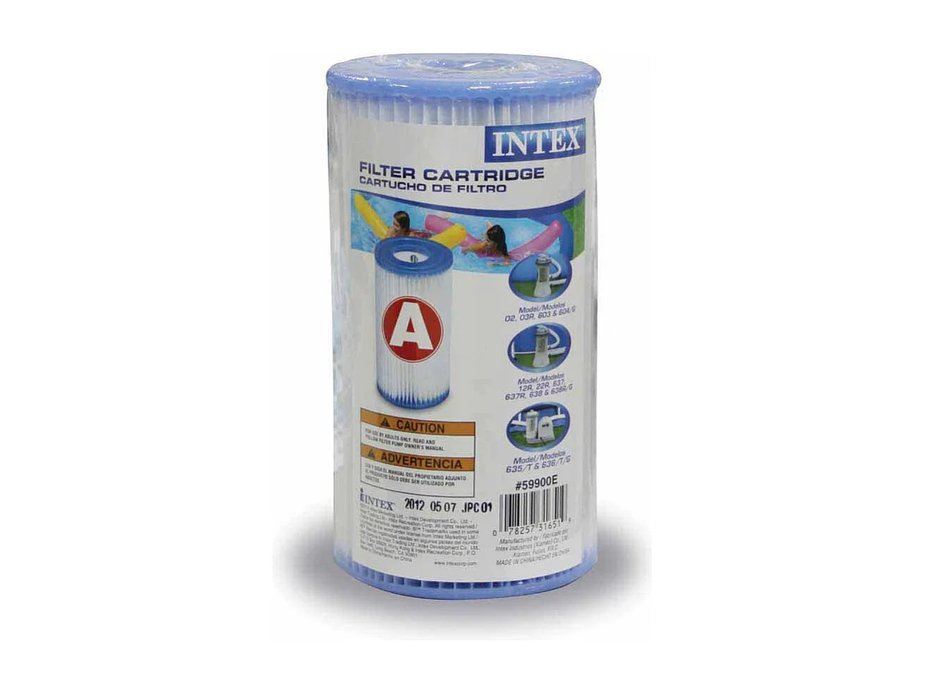 Cartucho de filtración Tipo A para piscinas Intex - Finesse de filtración de 20 micrones