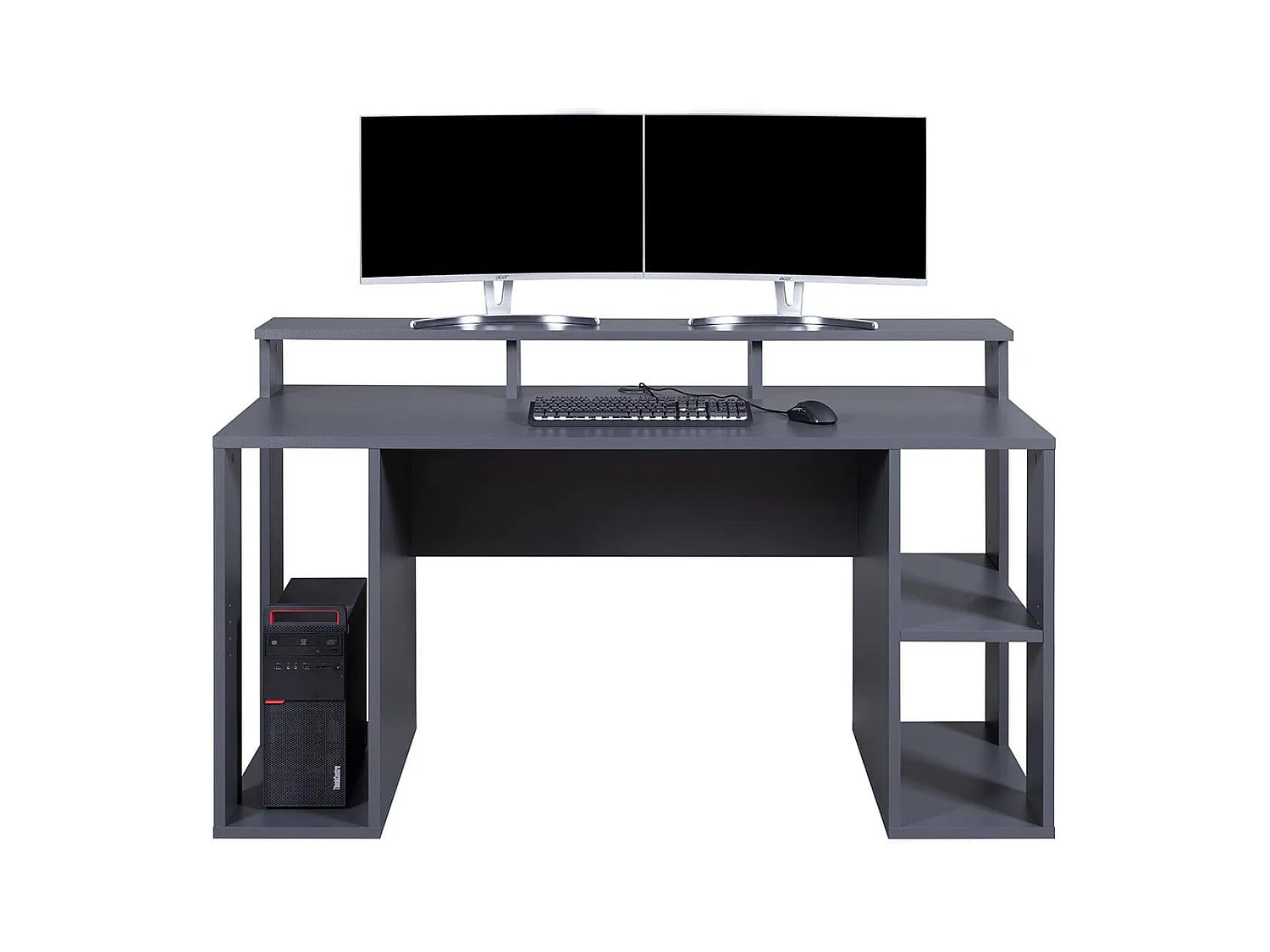 MARIO - Bureau Gamer Multi-Rangement Anthracite