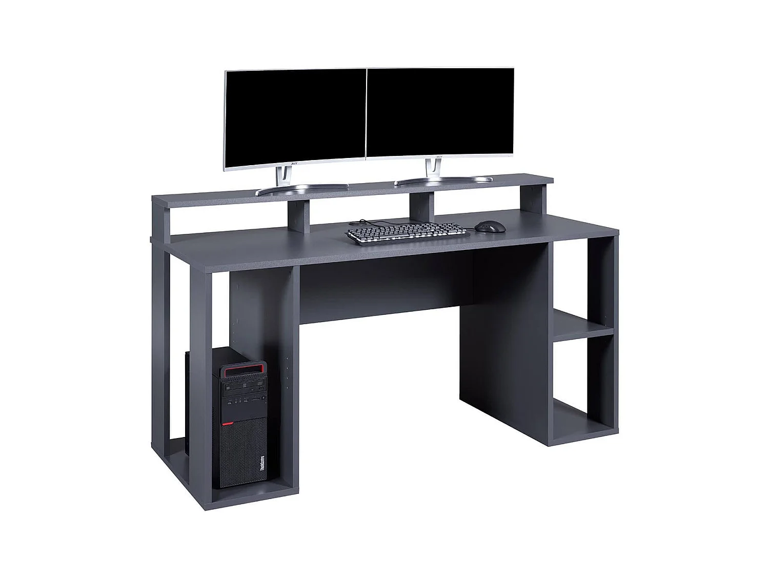 MARIO - Bureau Gamer Multi-Rangement Anthracite