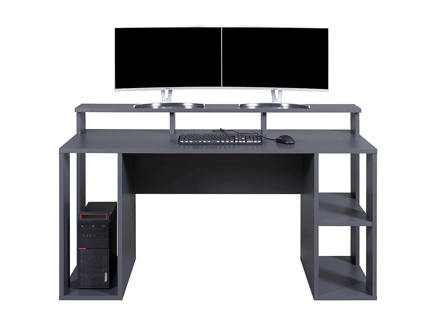 MARIO - Bureau Gamer Multi-Rangement Anthracite