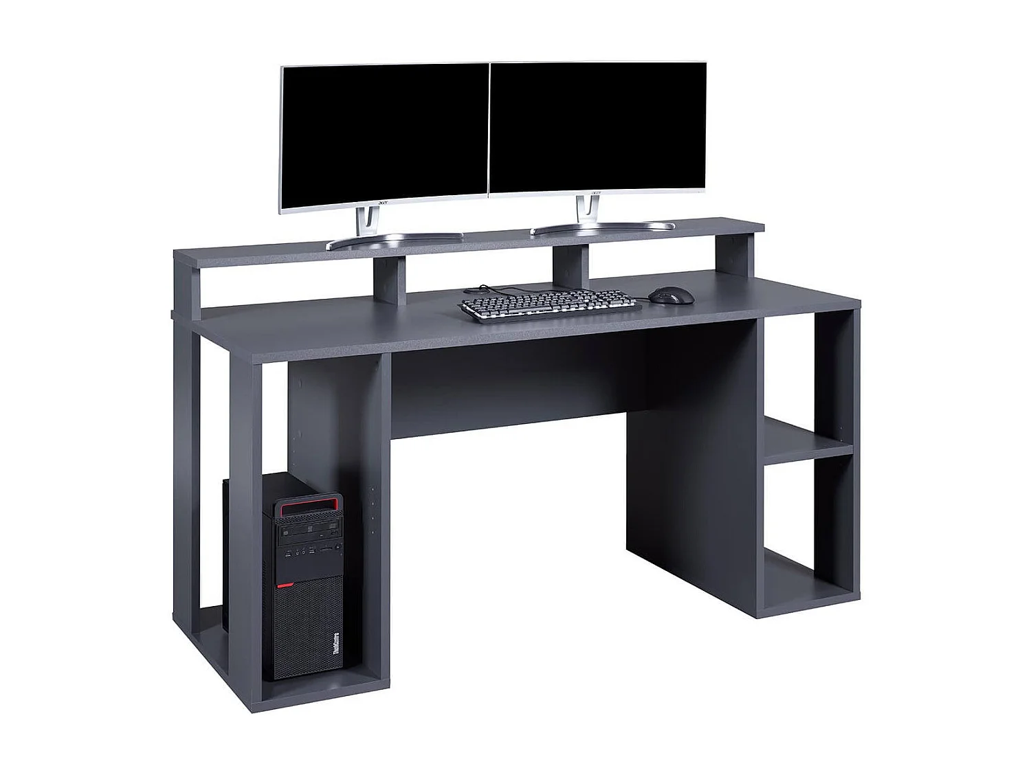 MARIO - Bureau Gamer Multi-Rangement Anthracite