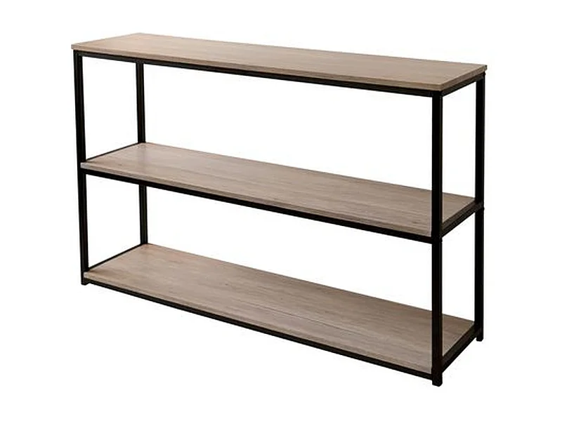 Etagère bibliothèque design industriel Loft - L. 120 x H. 80 cm - Noir