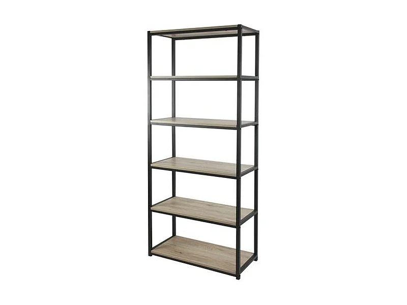 Etagère bibliothèque industrielle Dock - L. 60 x H. 180 cm - Noir