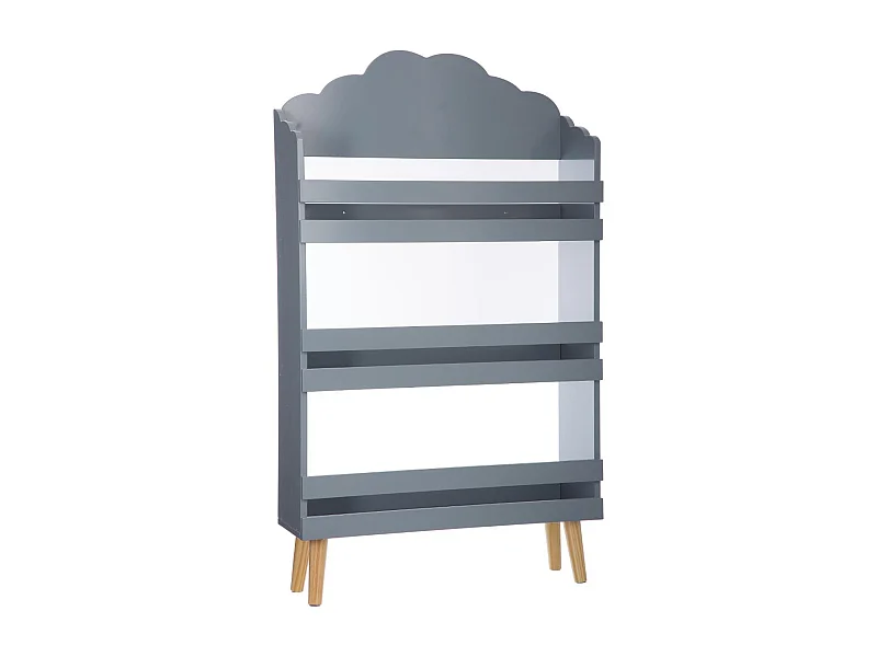 Bibliothèque Enfant Nuage gris 3 étagères