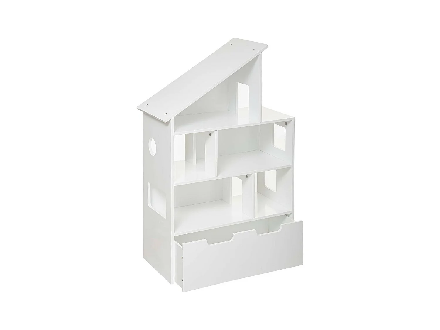 Étagère & Coffre à Roulettes "Maison" 103cm Blanc