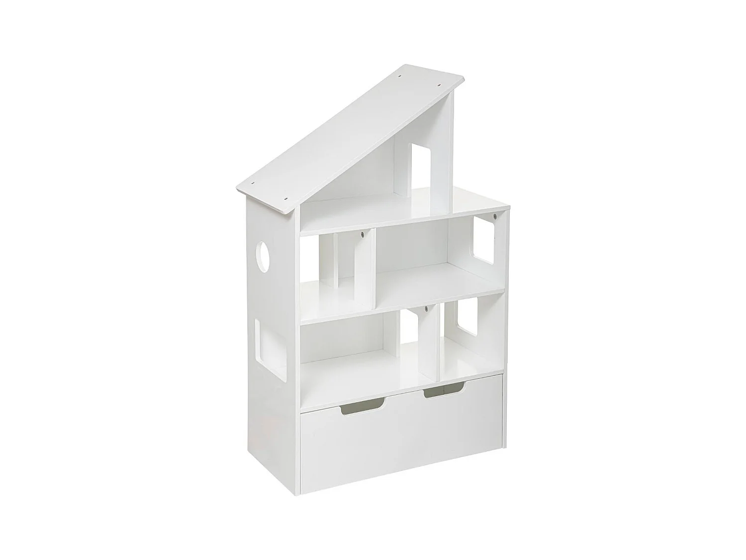 Étagère & Coffre à Roulettes "Maison" 103cm Blanc