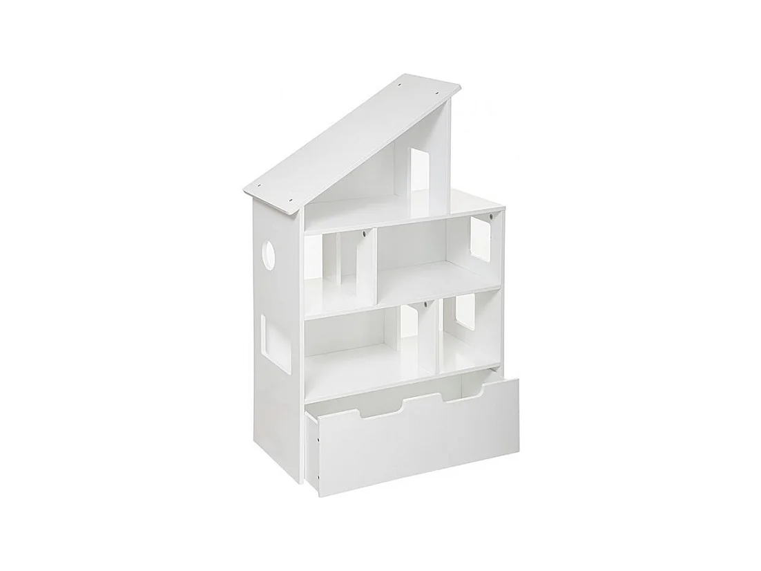 Étagère & Coffre à Roulettes "Maison" 103cm Blanc