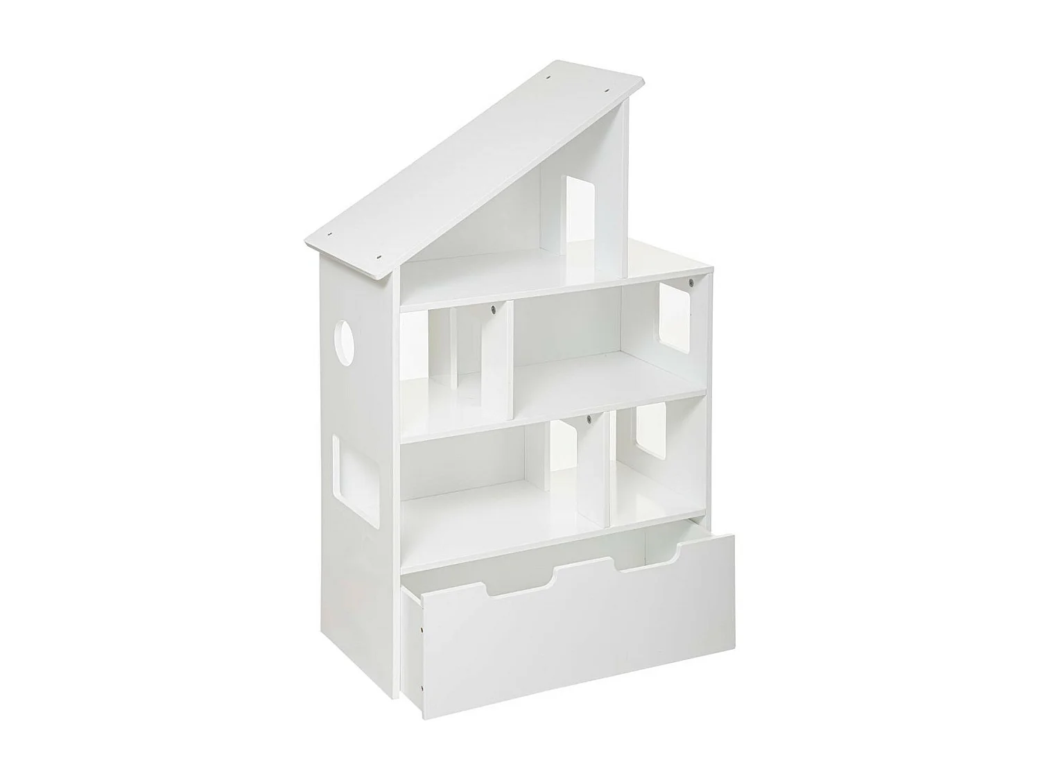 Étagère & Coffre à Roulettes "Maison" 103cm Blanc