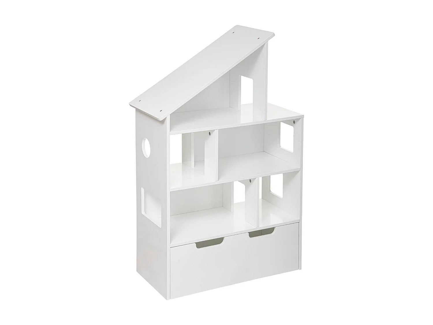 Étagère & Coffre à Roulettes "Maison" 103cm Blanc