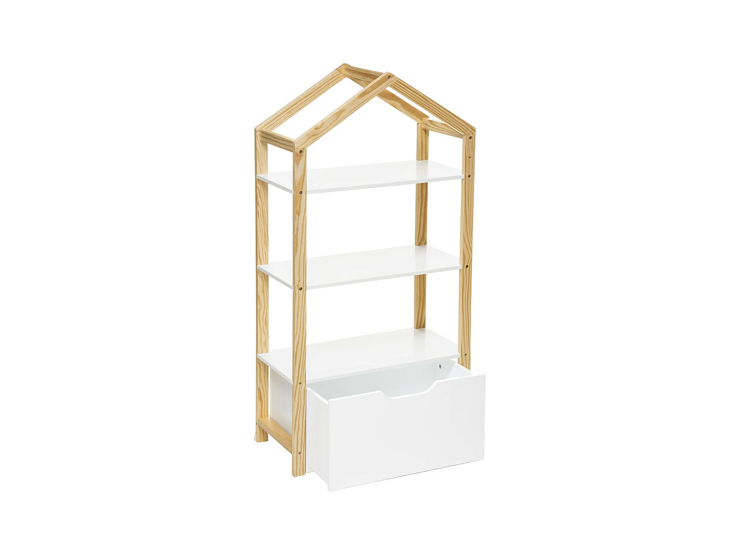 Bücherregal Holz weiß 120.5x60x30cm