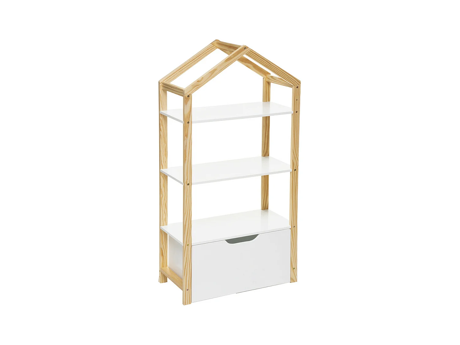Biblioteca legno bianca 120,5x60x30 cm