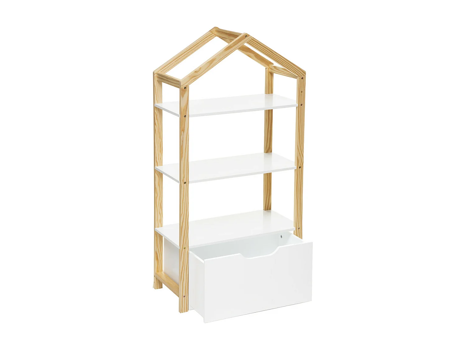 Bücherregal Holz weiß 120.5x60x30cm