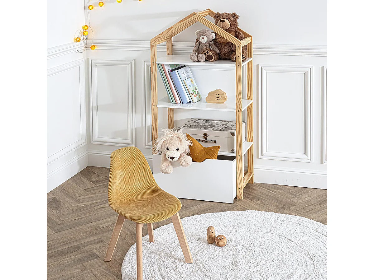 Estante de madeira branca 120,5x60x30cm