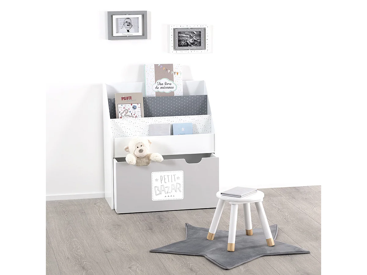 Biblioteca mdf gris 62,5x70x30cm