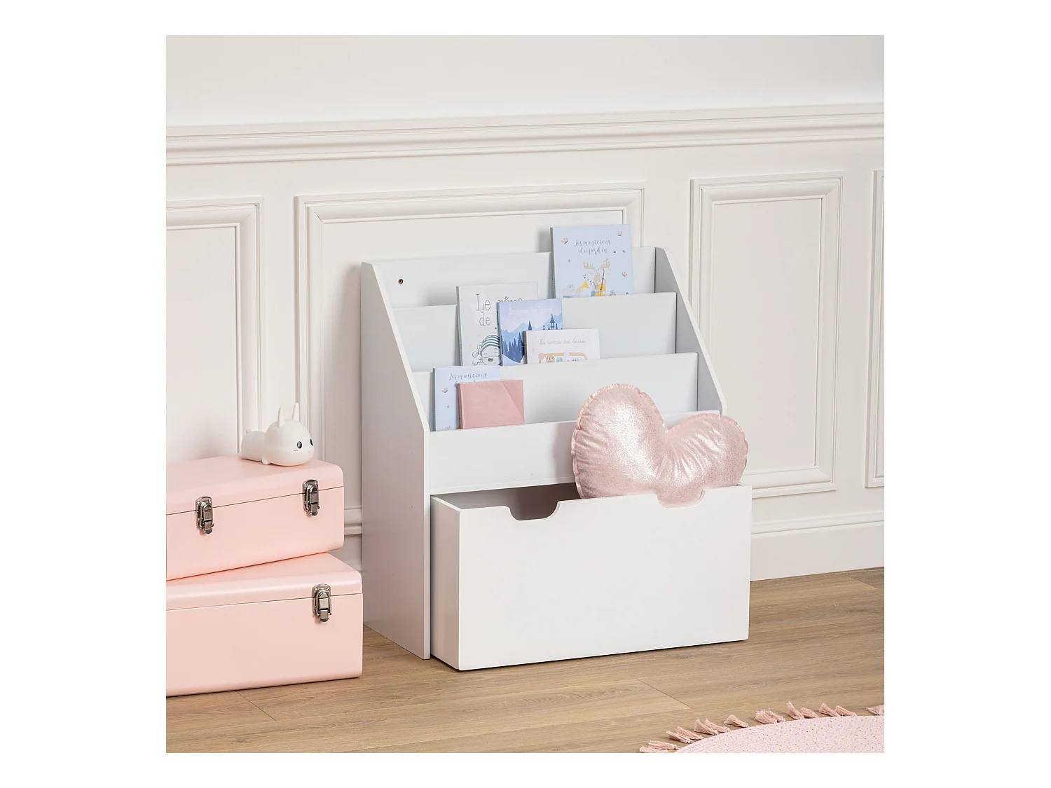 Bücherregal weiß 62,5x70x30cm