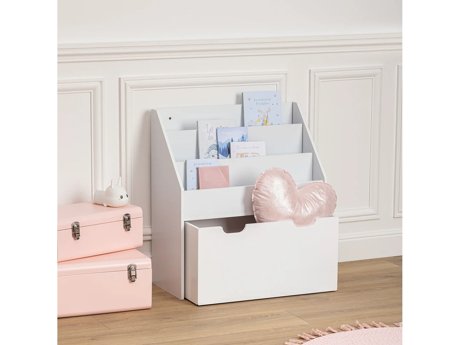 Bücherregal weiß 62,5x70x30cm