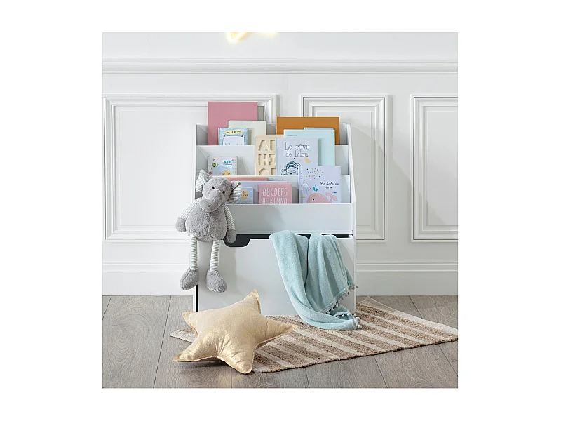 Bibliothèque Enfant avec Bac de rangement sur roulette