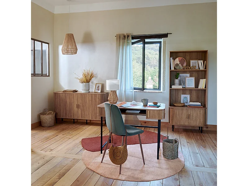 Bibliothèque 3 Étagères Design "Colva" 179cm Beige