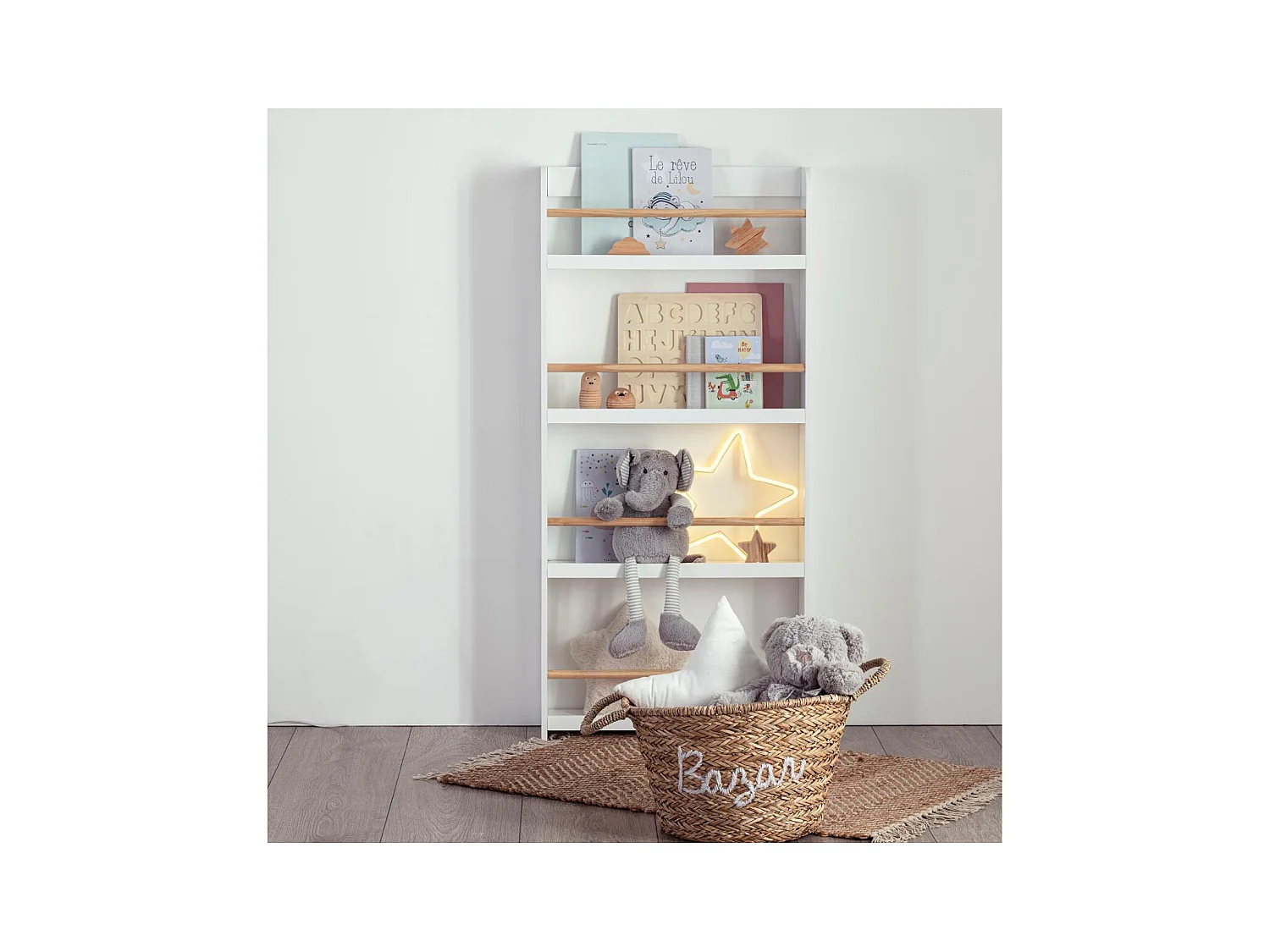 Bücherregal MDF weiß 118x55x15cm