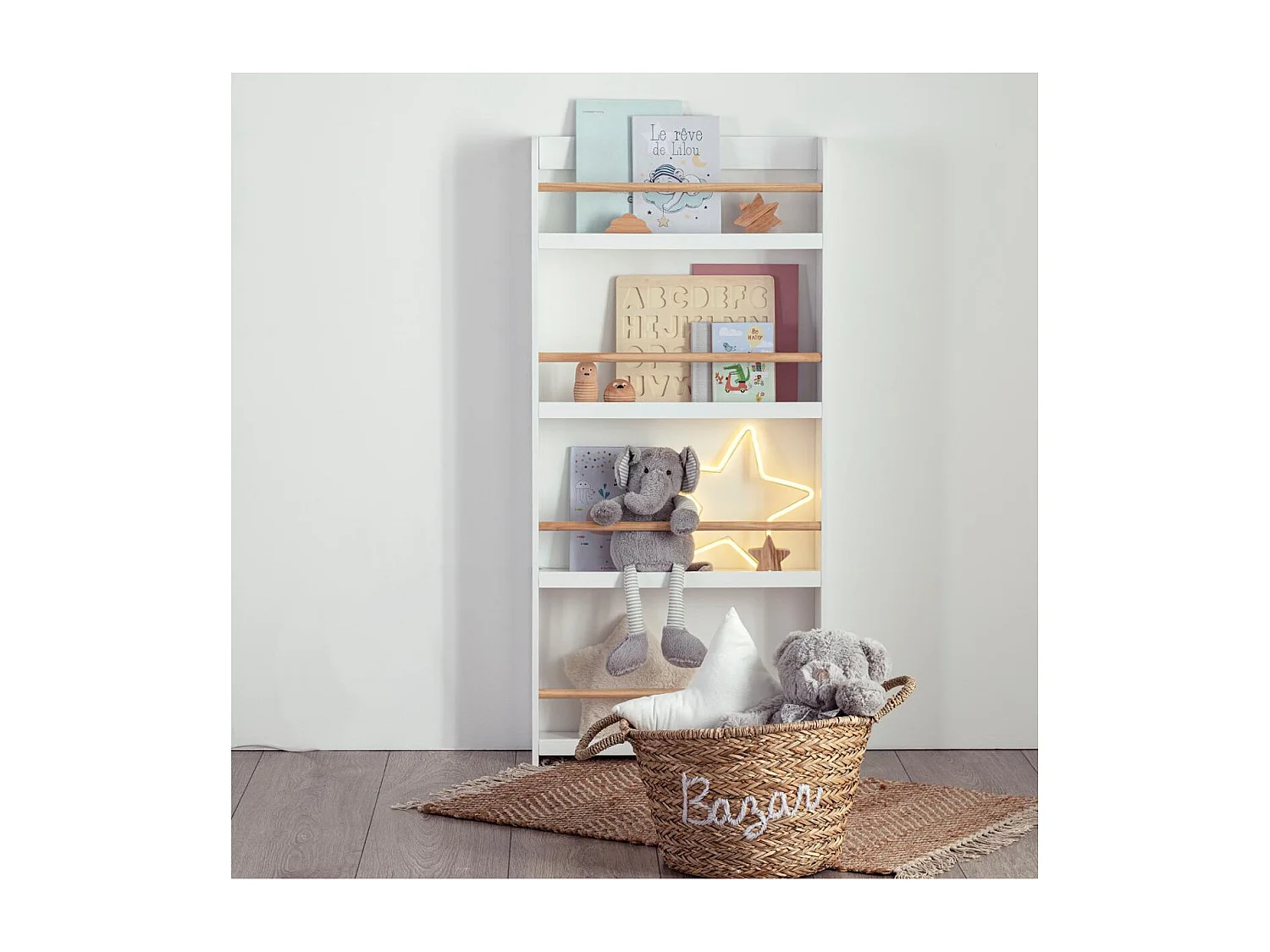 Bücherregal MDF weiß 118x55x15cm