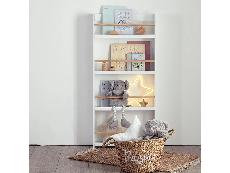 Bücherregal MDF weiß 118x55x15cm