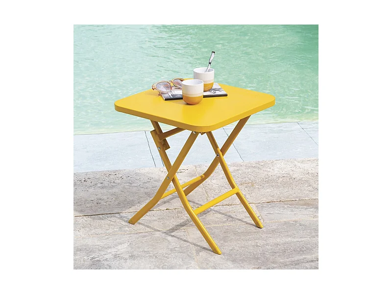 Table d'appoint pliante 40x40 Greensboro moutarde Hespéride