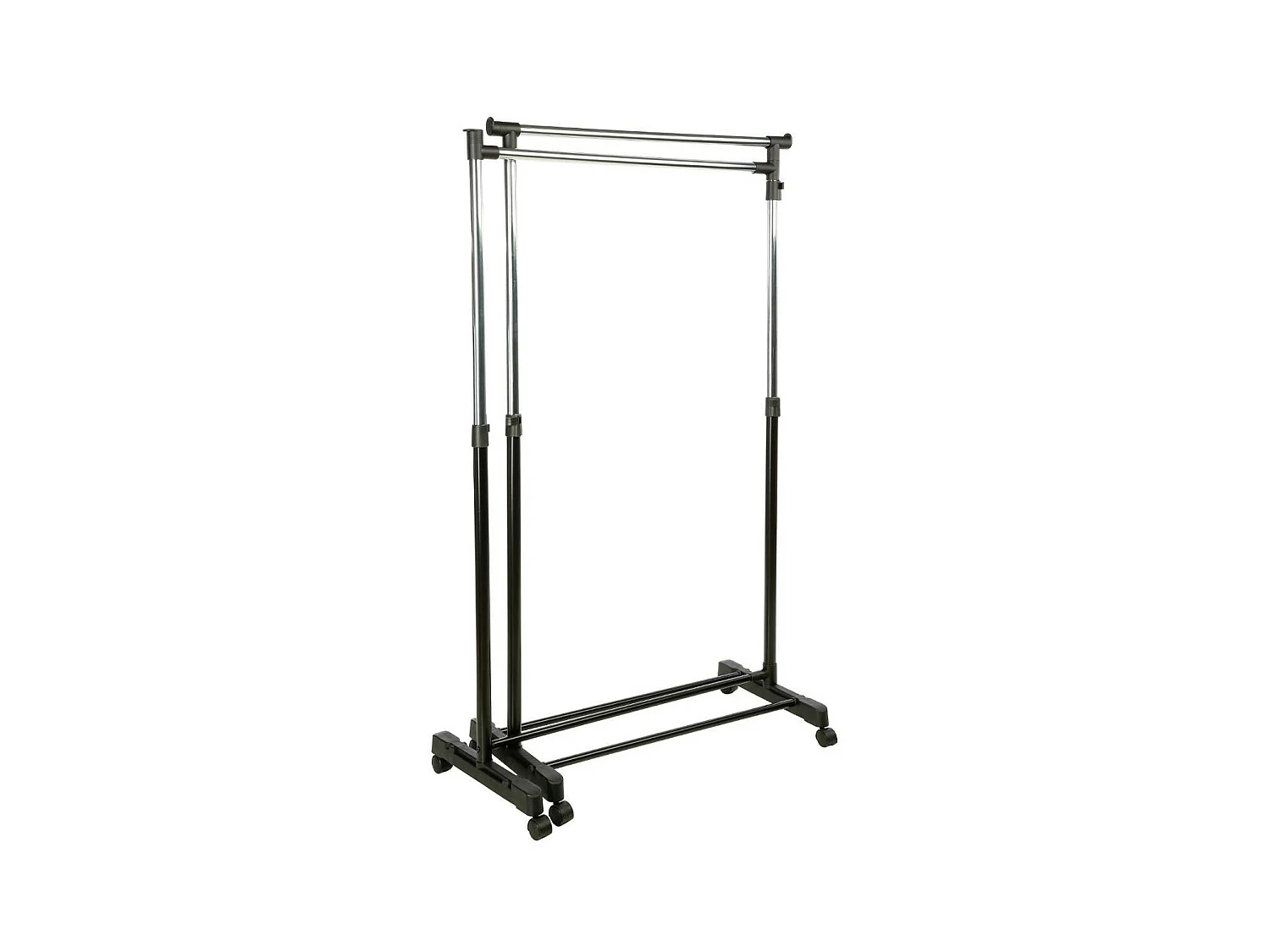Perchero Auxiliar Doble con Barra Giratoria y Ruedas 162x168 cm