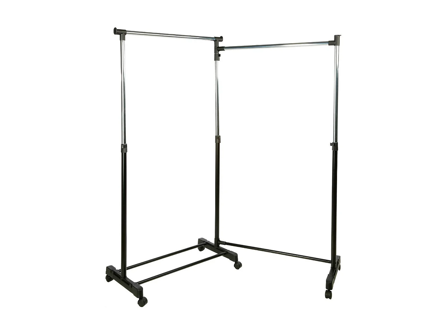 Perchero Auxiliar Doble con Barra Giratoria y Ruedas 162x168 cm