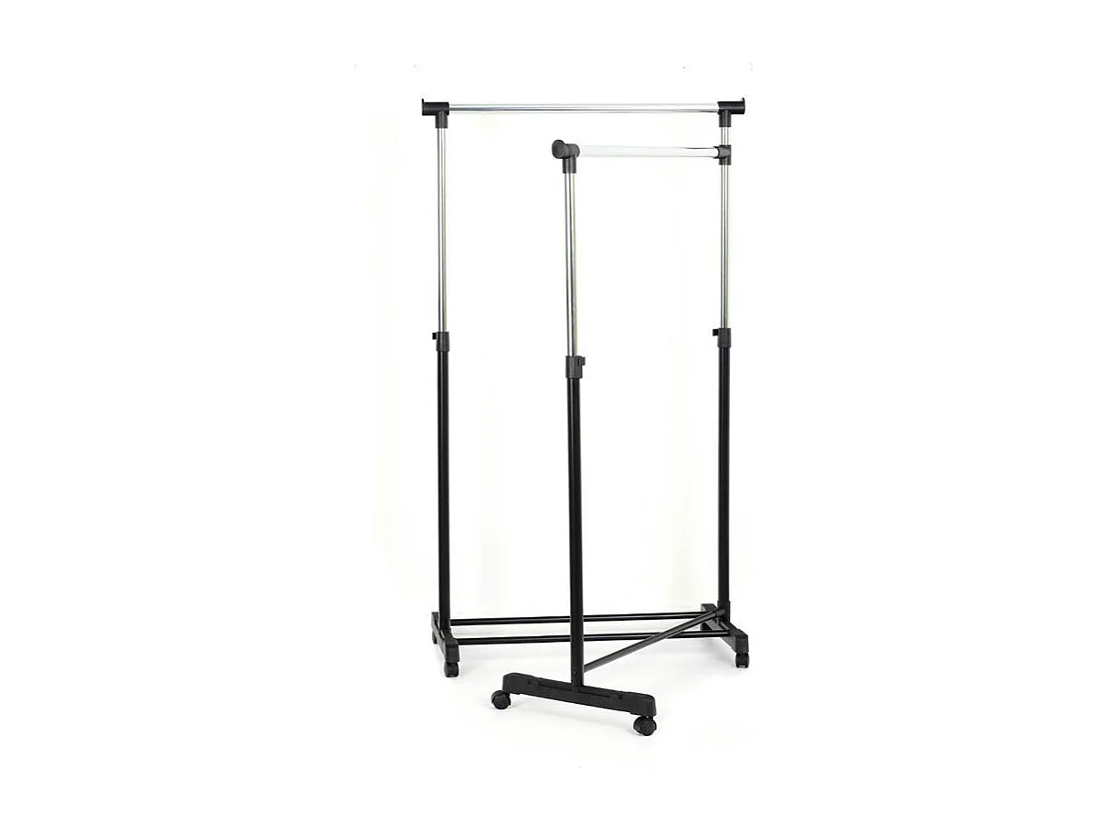Double Portant à Vêtements "Pivotant" 174cm Noir