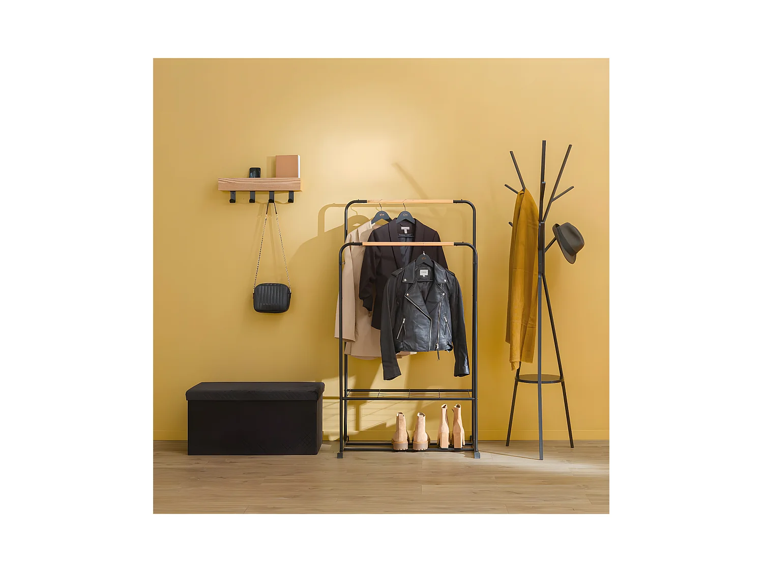 Portant à Vêtements Double "Artemis" 150cm Noir