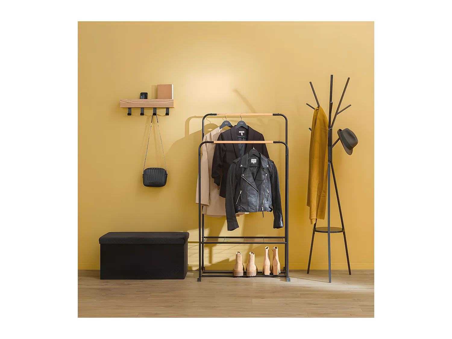 Portant à Vêtements Double "Artemis" 150cm Noir