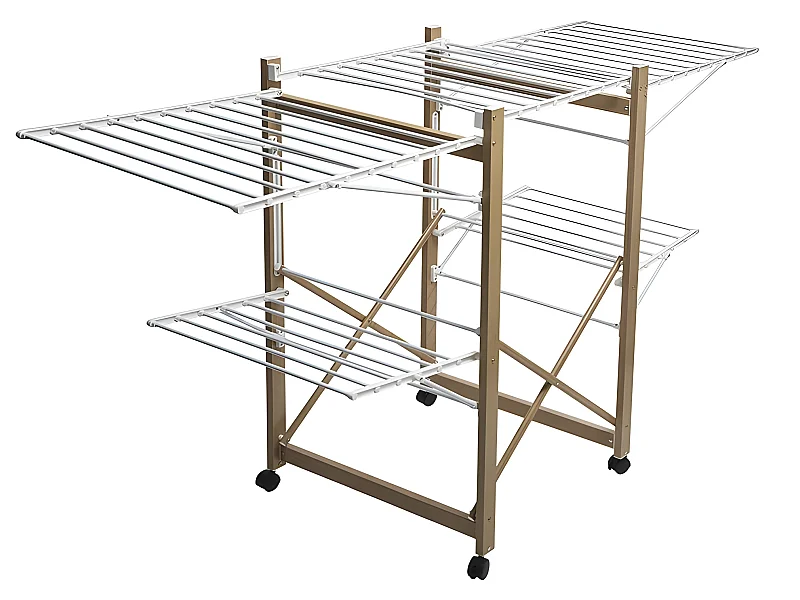 Étendoir à Linge "4 Roulettes" 27m Naturel