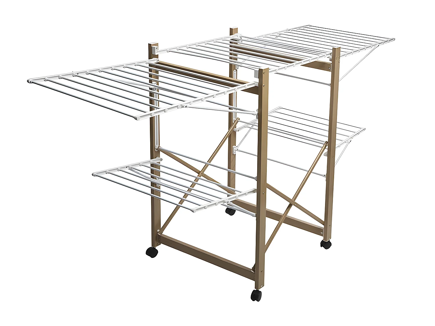 Étendoir à Linge "4 Roulettes" 27m Naturel