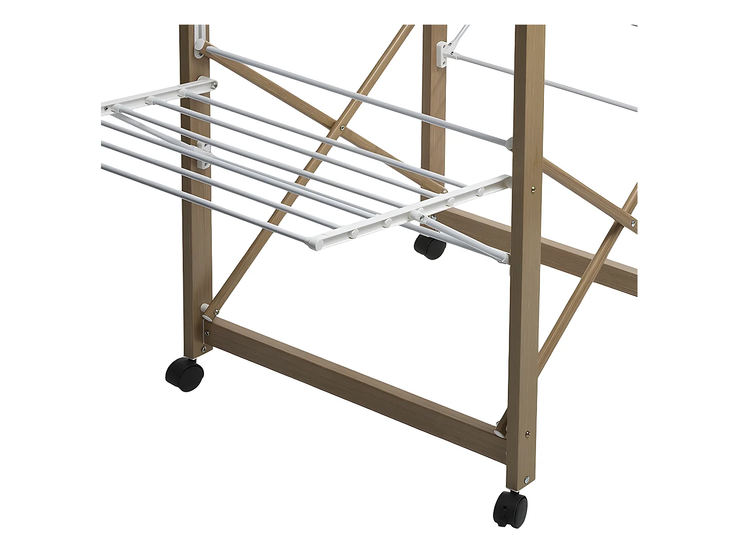 Étendoir à Linge "4 Roulettes" 27m Naturel